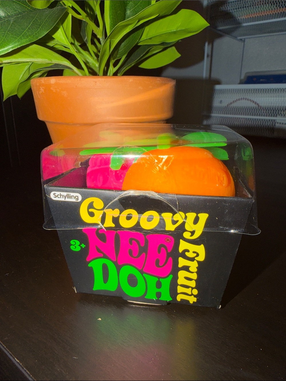 Schylling Groovy NeeDoh Fruit Squeeze orange strawberry & banana Authentic